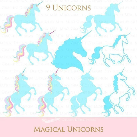 Cliparts Png Y Papeles Digitales Unicornios Celestes M23