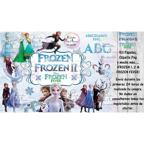 Mega Kit Pack Frozen 2, 1 Y Fever Imagenes Png, Papeles 