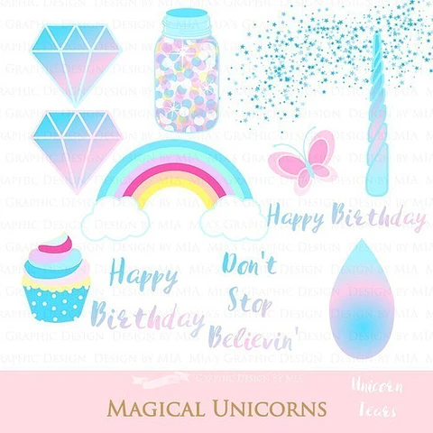 Cliparts Png Y Papeles Digitales Unicornios Celestes M23