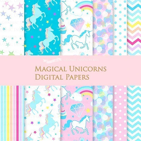Cliparts Png Y Papeles Digitales Unicornios Celestes M23