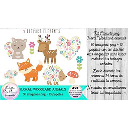 Cliparts Png Y Papeles Woodland Animales Del Bosque Florales