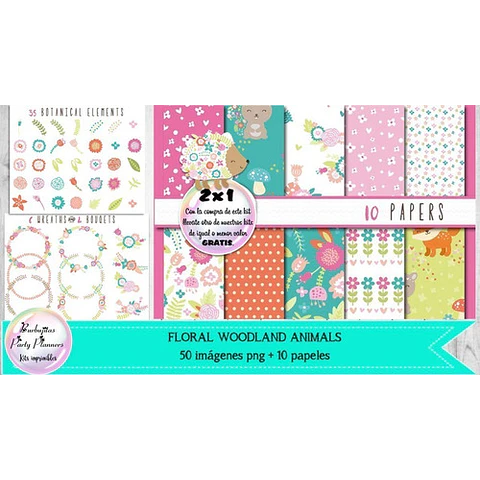 Cliparts Png Y Papeles Woodland Animales Del Bosque Florales