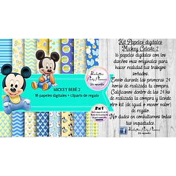 Papeles Fondos Digitales Mickey Bebe 2 Kit Imprimible