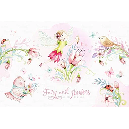 Cliparts Png Hadas Y Flores Acuarela Watercolor Pa19
