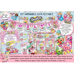 Kit Imprimible Candy Bar Shopkins 100% Editable