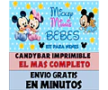 Kit Imprimible Candy Bar Mickey Minnie Bebe Nene Completo