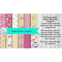 Papeles Digitales Shabby Chic Rosa Y Beige B22