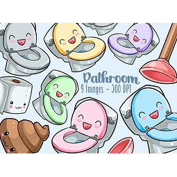 Cliparts Imagenes Png Inodoros De Colores Acuarelas Jk6
