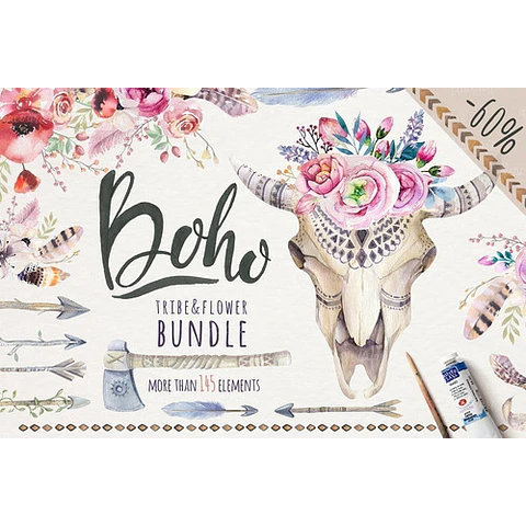 Cliparts Png Tribal Boho Plumas Acuarela Watercolor Pa51