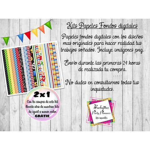 Papeles Fondos Digitales Escolares Mod.1 - Kit Imprimibles