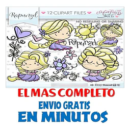 Pack Imágenes Hd Clipart Cuentos Rapunzel Caperuza