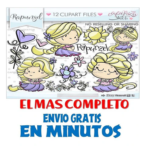 Pack Imágenes Hd Clipart Cuentos Rapunzel Caperuza