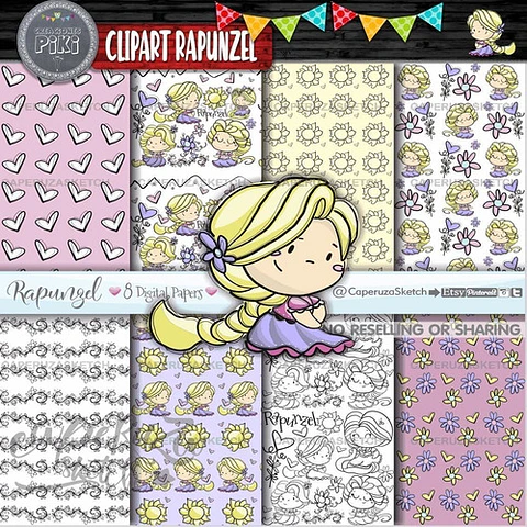 Pack Imágenes Hd Clipart Cuentos Rapunzel Caperuza
