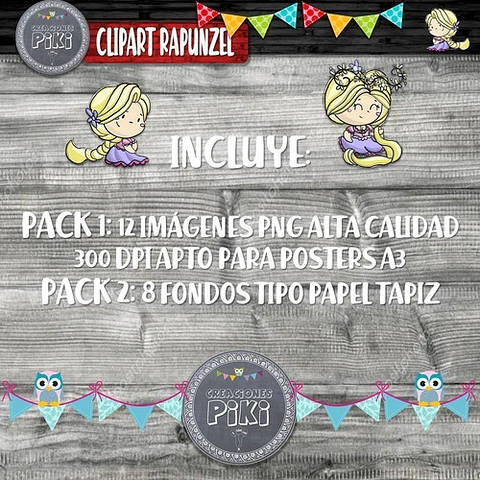 Pack Imágenes Hd Clipart Cuentos Rapunzel Caperuza