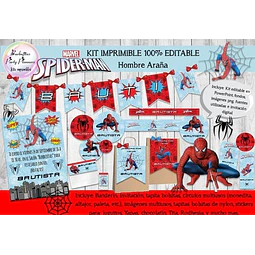 Kit Imprimible Candy Bar Hombre Araña Spiderman 100%editable