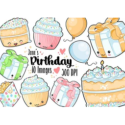 Cliparts Imagenes Png Cumpleaños Globos Cupcakes Jk53