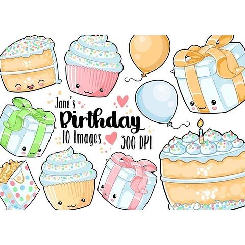 Cliparts Imagenes Png Cumpleaños Globos Cupcakes Jk53