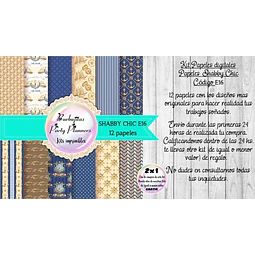 Papeles Digitales Fondos Shabby Azul Beige E16