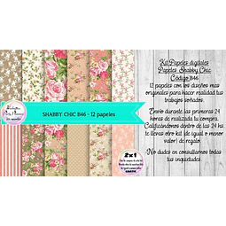 Papeles Digitales Shabby Chic Vintage Rosa Y Beige B46