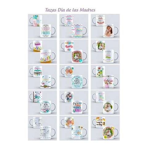 Pack #1 Plantillas Sublimación Tazas - Día De La Madre / Psd