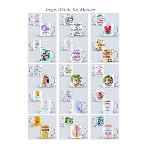 Pack #1 Plantillas Sublimación Tazas - Día De La Madre / Psd