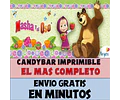 Kit Imprimible Candy Bar Masha Y El Oso El Mas Completo