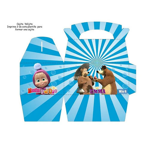 Kit Imprimible Candy Bar Masha Y El Oso El Mas Completo