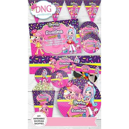 Kit Imprimible Invitaciones Candy Bar / Shopkins Shoppies