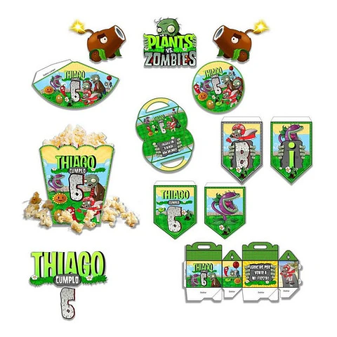 Kit Imprimible Candy Bar Plantas Vs Zombies El Mas Completo