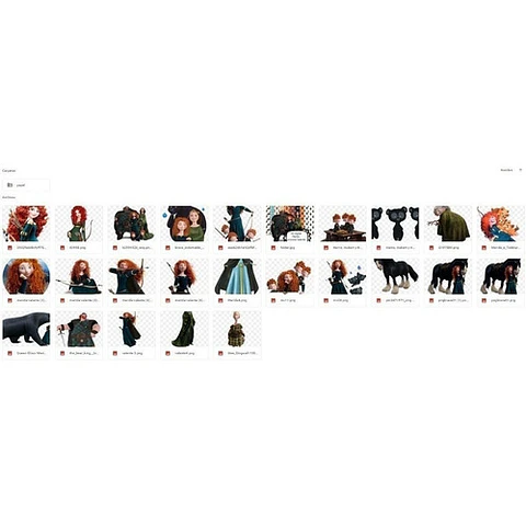 Kit Imprimible Fondos Clipart - Princesa Merida Valiente