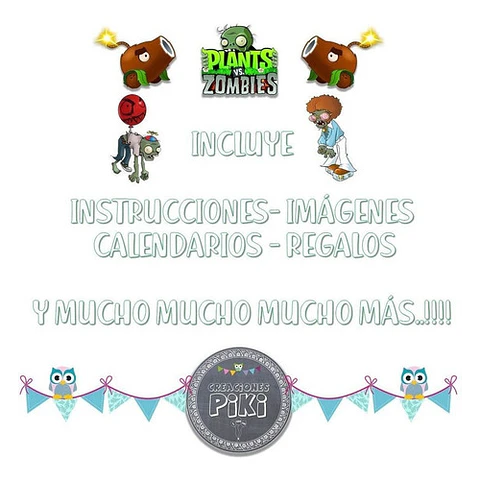 Kit Imprimible Candy Bar Plantas Vs Zombies El Mas Completo