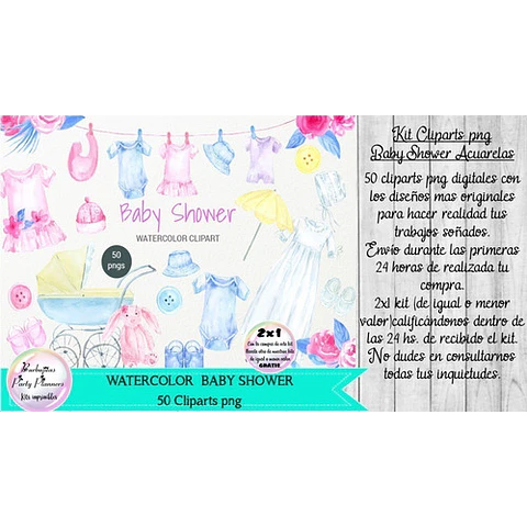 Cliparts Imagenes Png Baby Shower Acuarela 