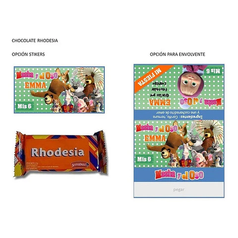 Kit Imprimible Candy Bar Masha Y El Oso El Mas Completo