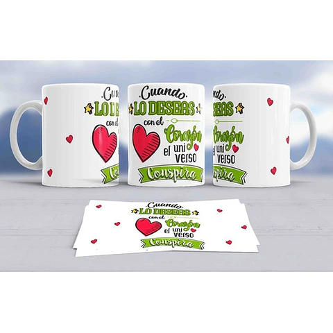 Diseños Plantillas Tazas Frases Motivación Sublimación M1