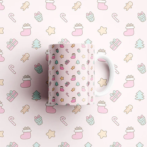 Plantillas Sublimación Tazas - Collage Navidad