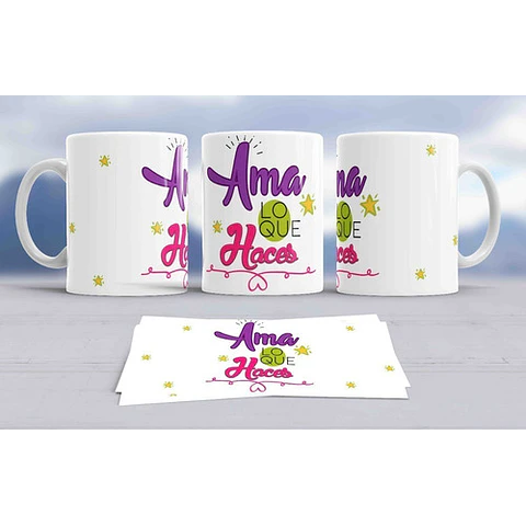 Diseños Plantillas Tazas Frases Motivación Sublimación M1