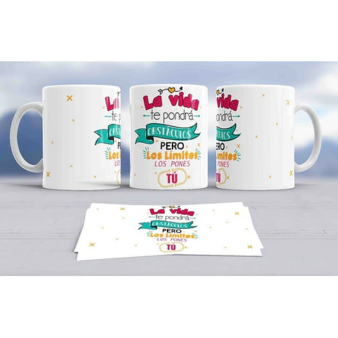 Diseños Plantillas Tazas Frases Motivación Sublimación M1