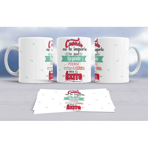 Diseños Plantillas Tazas Frases Motivación Sublimación M1
