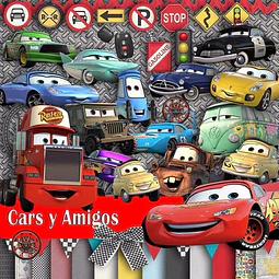 Kit Imprimible Cars Y Amigos 15 Clipart 14 Fondos 37 Elementos