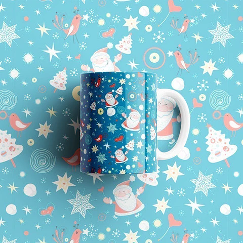 Plantillas Sublimación Tazas - Collage Navidad