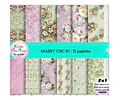 Papeles Digitales Fondos Shabby Chic Vintage Lila Y Verde B3
