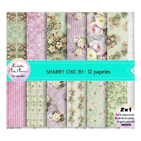 Papeles Digitales Fondos Shabby Chic Vintage Lila Y Verde B3