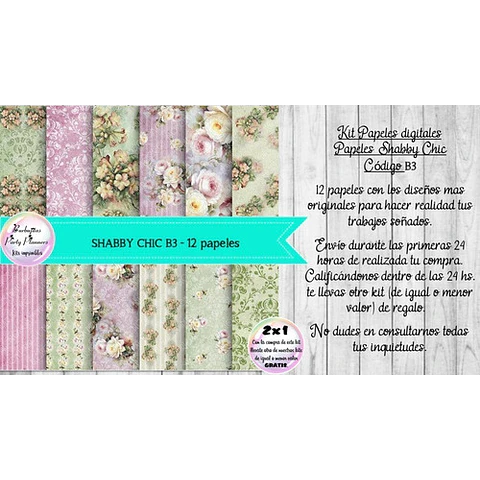Papeles Digitales Fondos Shabby Chic Vintage Lila Y Verde B3