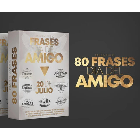 Pack 80 Frases Png Día Del Amigo Sublimación Diseño