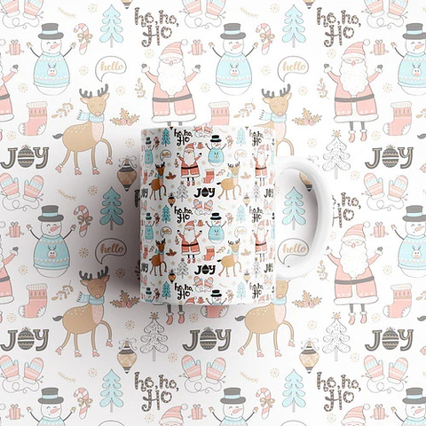 Plantillas Sublimación Tazas - Collage Navidad