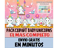 Pack Imágenes Clipart Bebes Unicornio Baby Unicorns + Regalo