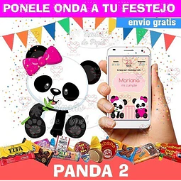 Kit Imprimible Osito Panda Mod 2 Editable