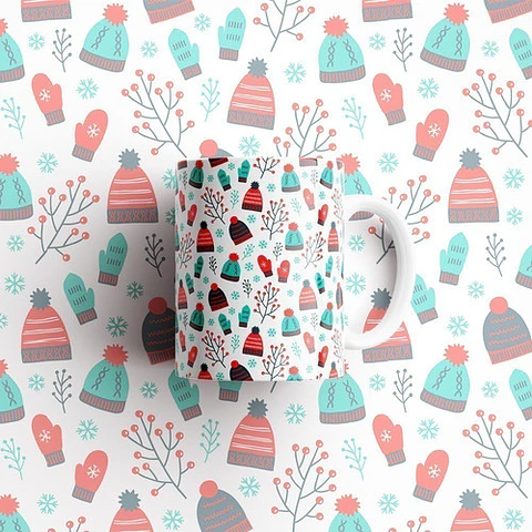Plantillas Sublimación Tazas - Collage Navidad