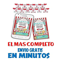 Kit Imprimible Candy Bar Circo Vintage El Mas Completo