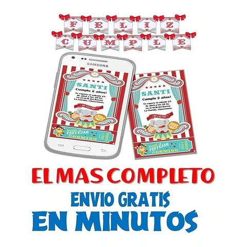 Kit Imprimible Candy Bar Circo Vintage El Mas Completo